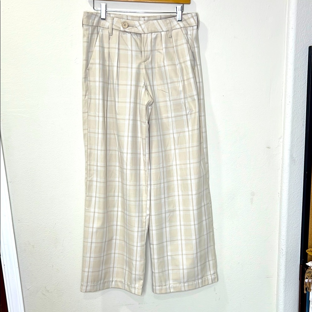 H&M Divided Plaid Cream Men's Pants